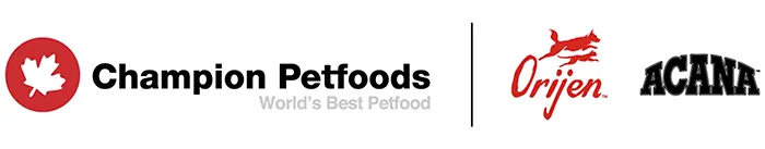 Logo značiek ACANA a ORIJEN a výrobcu Champion Petfoods